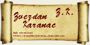 Zvezdan Karanac vizit kartica